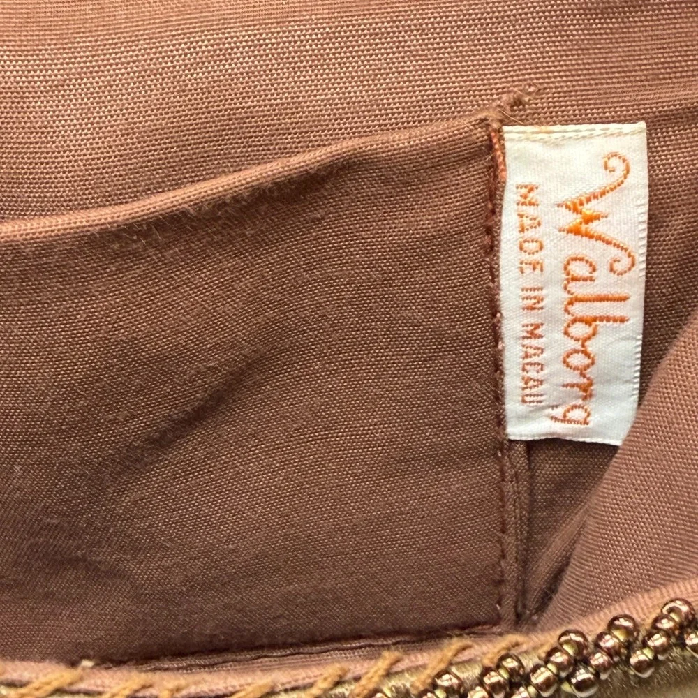 Walborg Vintage‎ Bronze Sequin Beaded Evening Bag Shoulder Purse Made in Macau